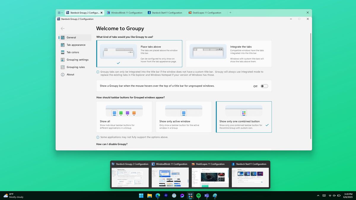 Groupy 2 new experience for organizing tabs on Windows 11 and Windows 10