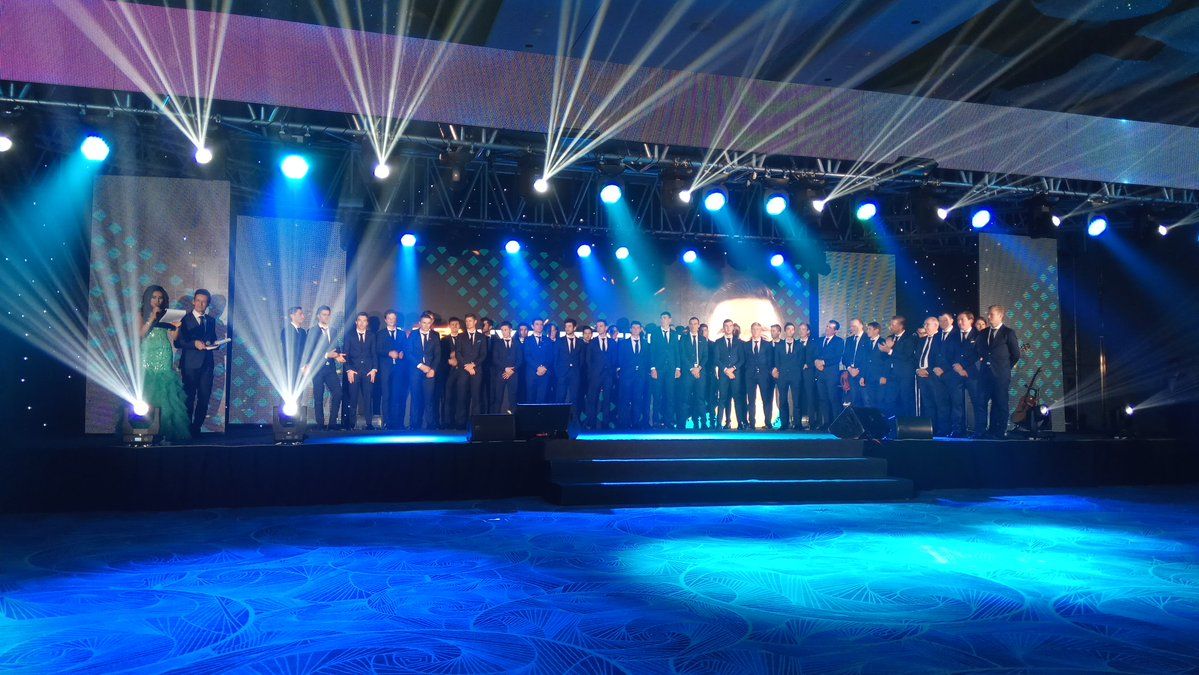 The Astana team during the presentation