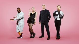 The Voice UK coaches group, with Olly Murs next to fellow mentor Tom Jones.