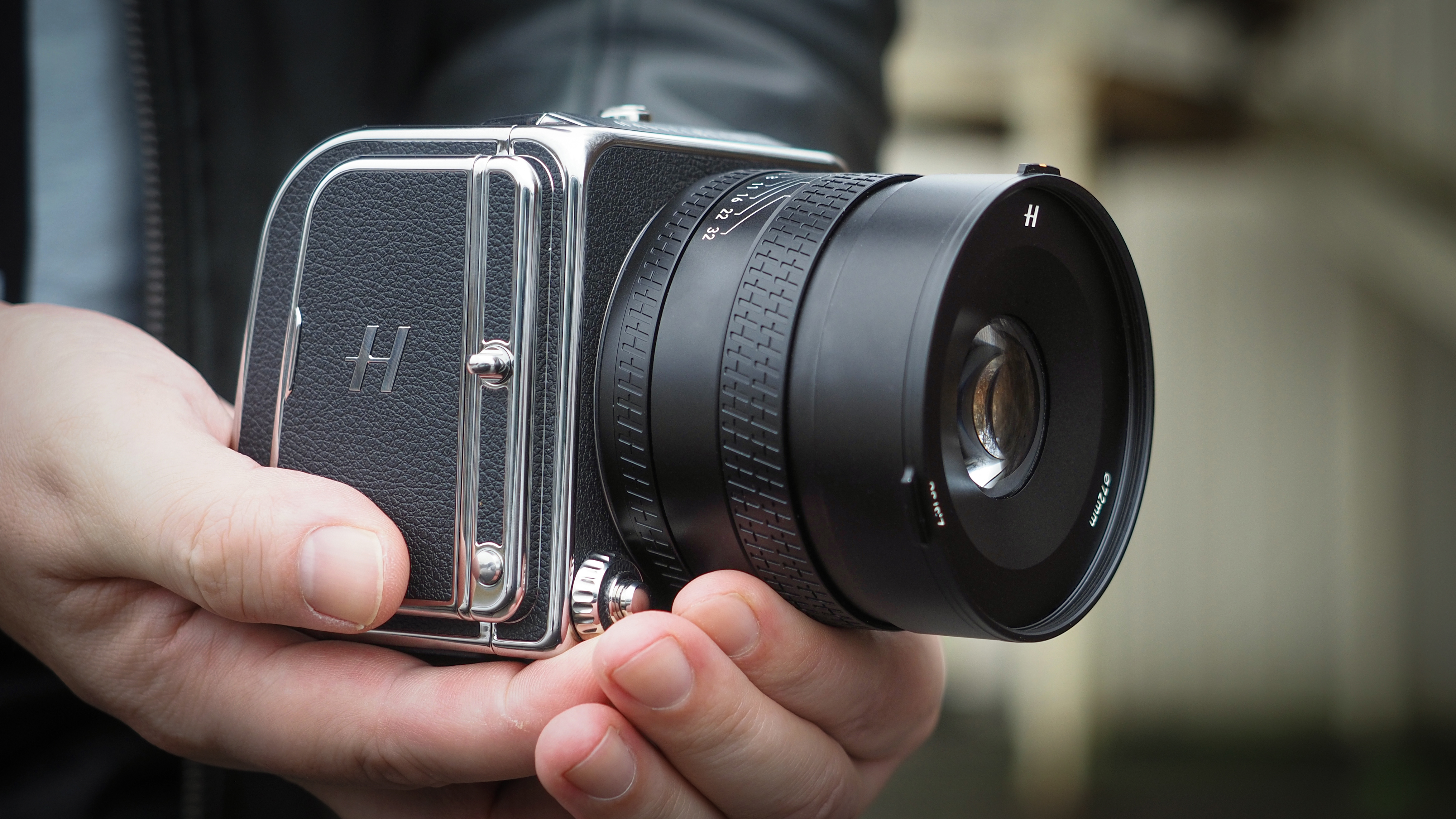 The Hasselblad 907X &amp;amp; CFV 100C medium format camera with digital back, being used by photographer James Artaius