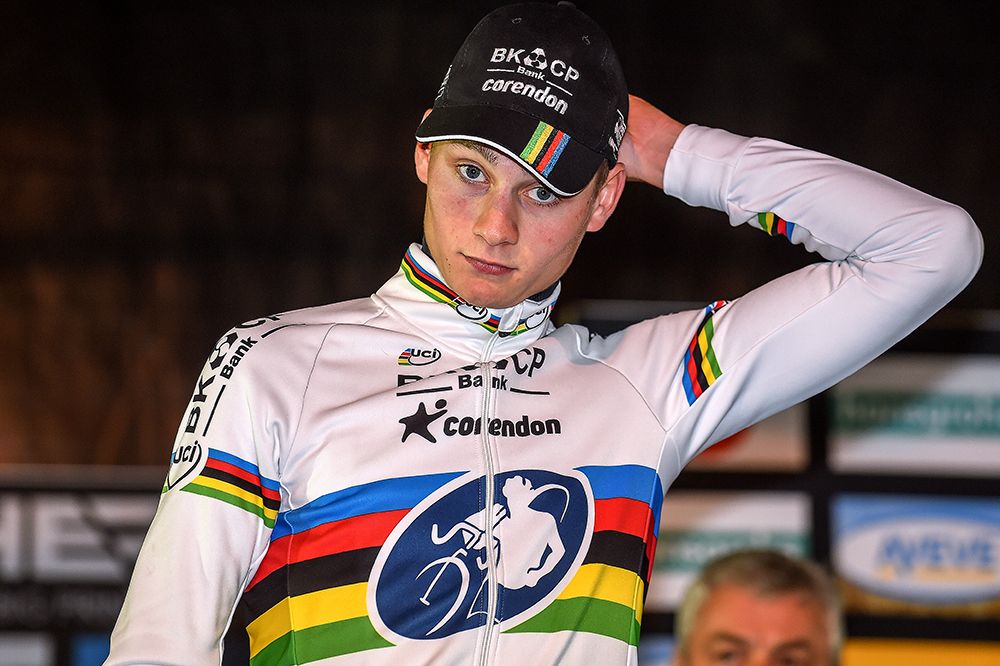 World champion Mathieu van der Poel (BKCP-Corendon) on the podium