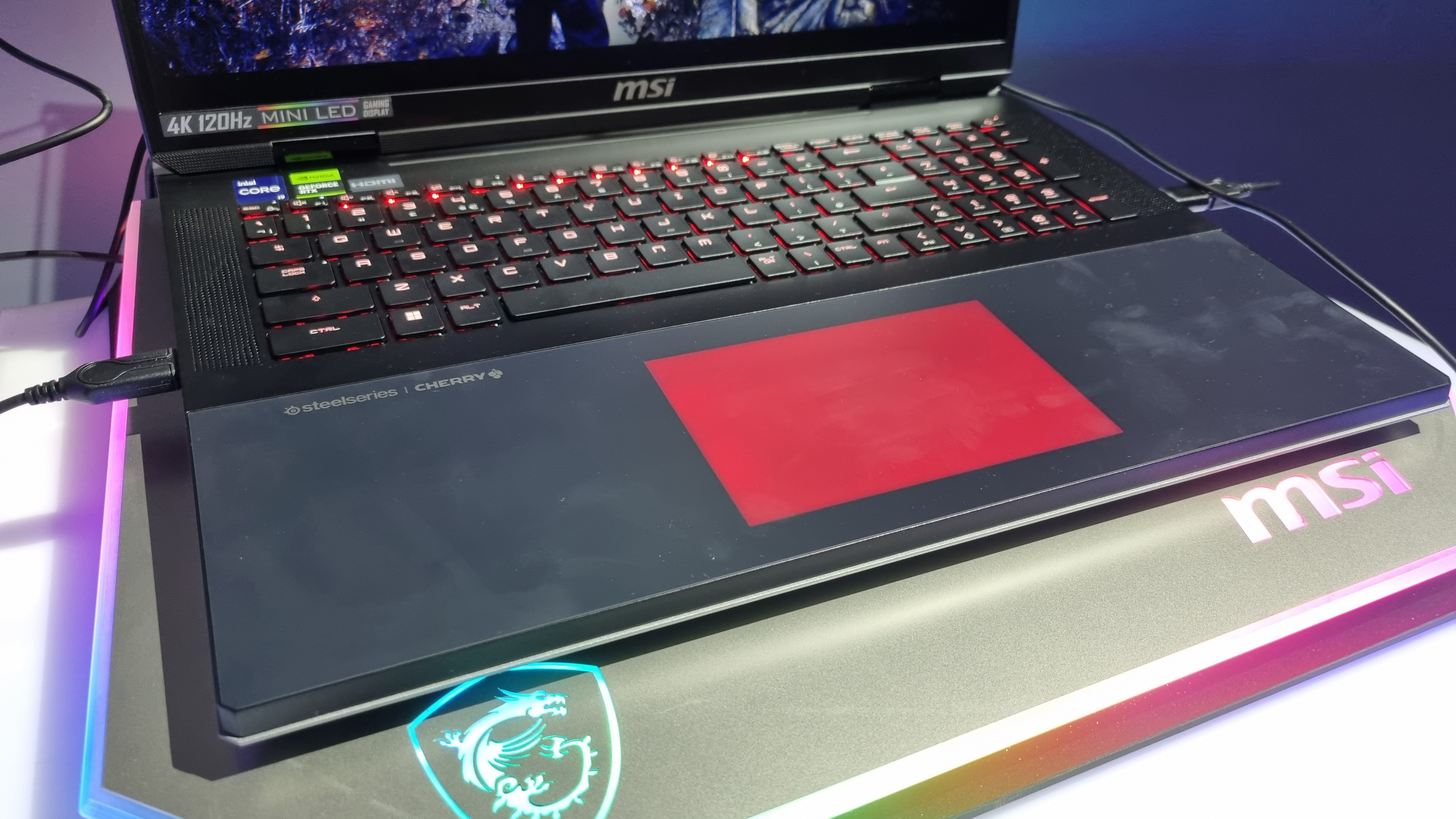 The RGB touchpad on the MSI Titan 18 HX
