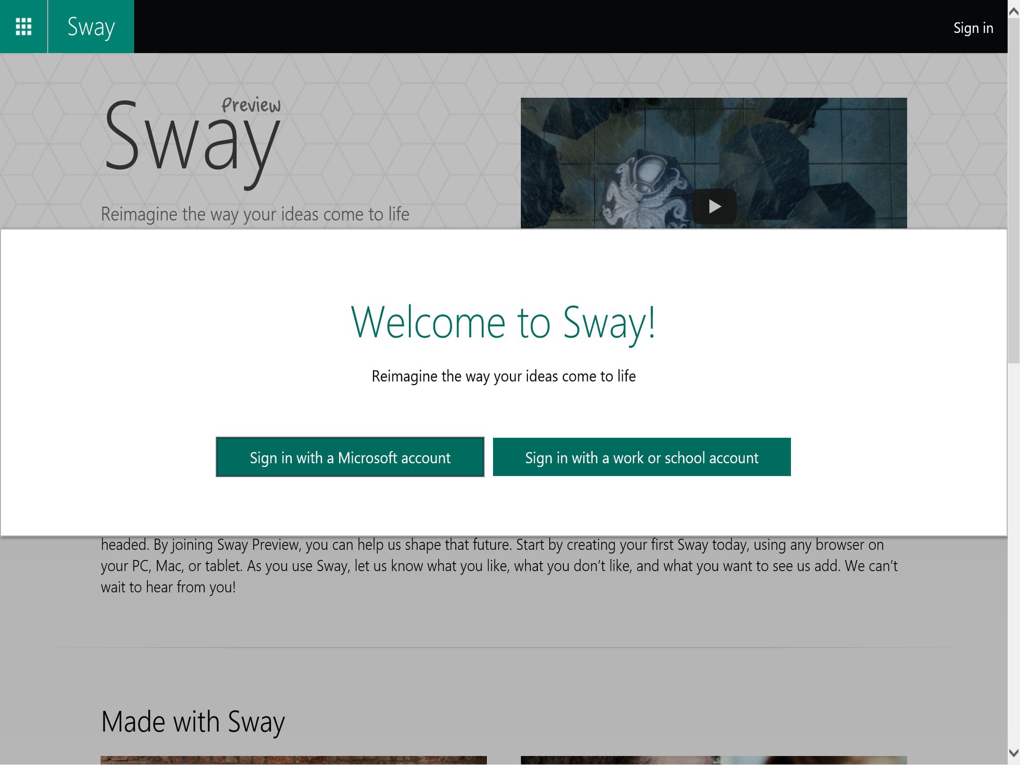 Создать sway презентацию