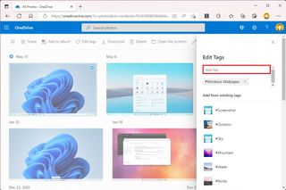 OneDrive add tag to image