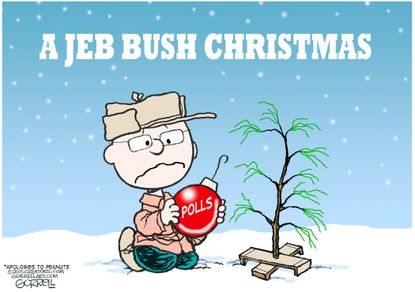 Political cartoon U.S. Jeb Bush Charlie Brown Christmas