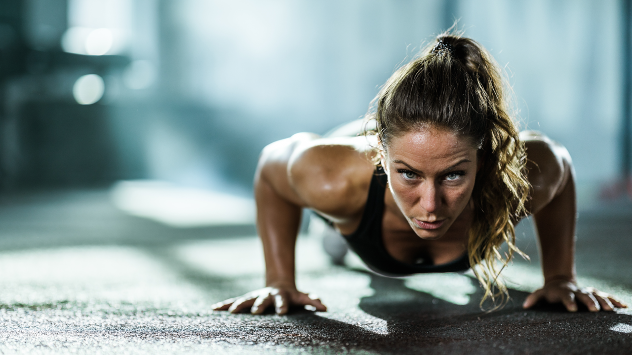 Woman doing push up