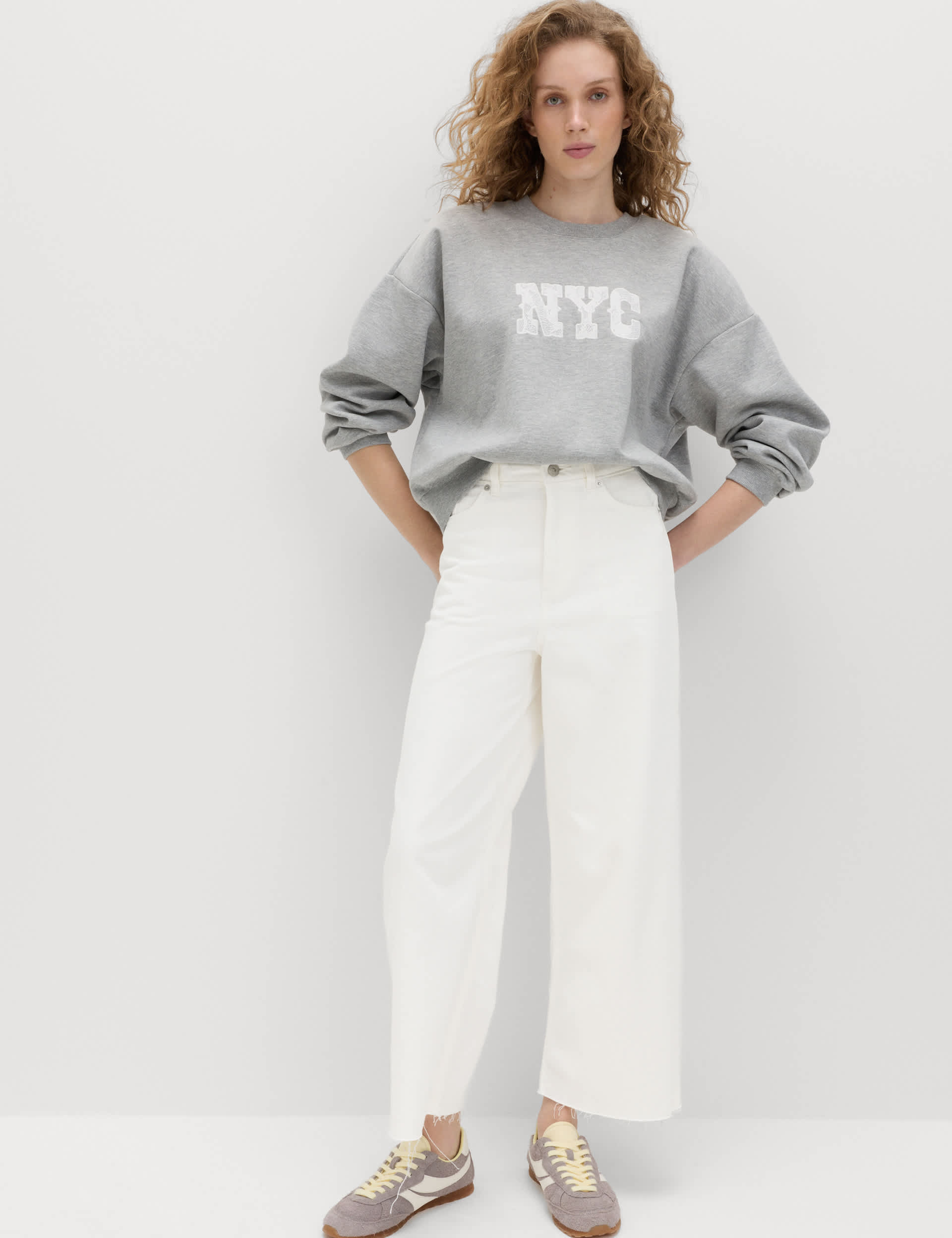 High Waisted Wide Leg Cropped Jeans