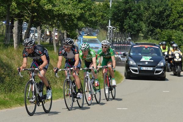 Fabien Taillefer, Julien Foisnet (V&eacute;randa Rideau) Benny Deschrooder (An Post Sean Kelly Team) and Egoitz Garcia Etxeguibel (Caja Rural).