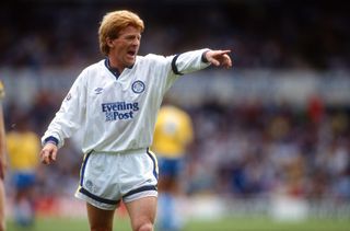Gordon Strachan in action for Leeds United