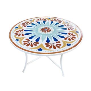 mosaic table on a white background