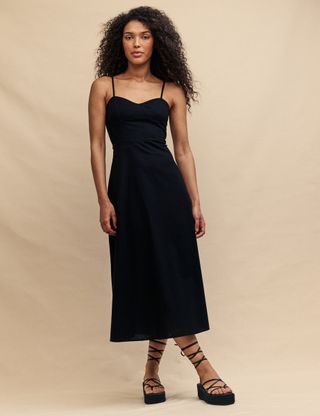 Nobody's Child + Black Linen-blend Pippin Midi Dress