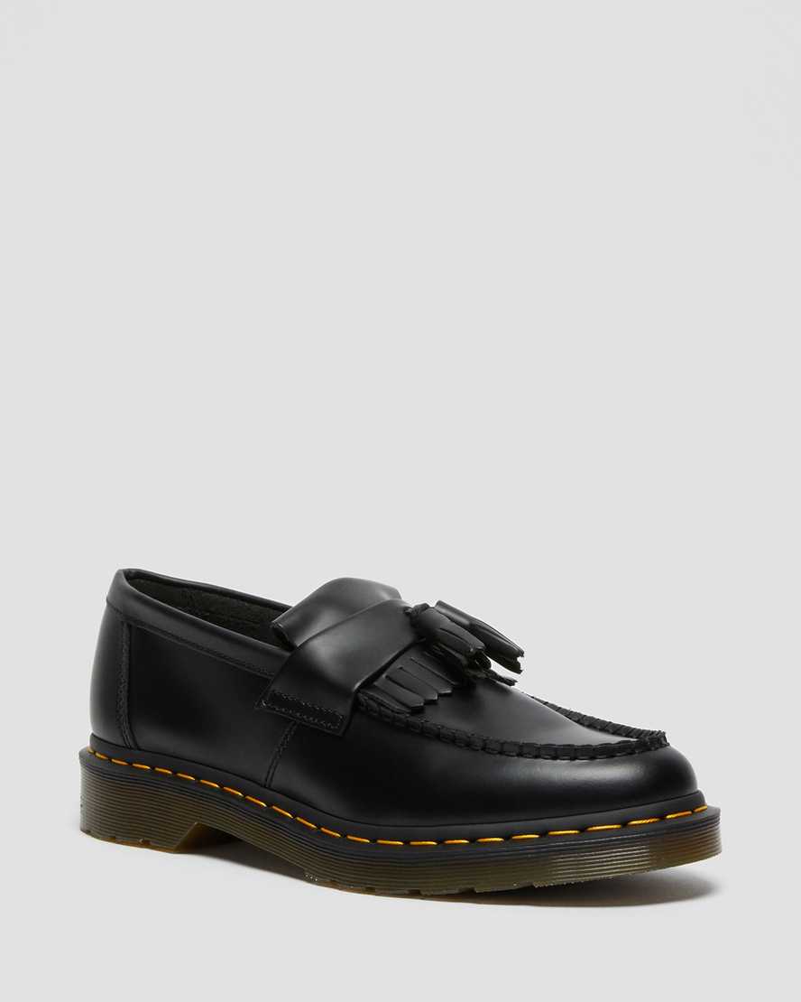 Dr Martens Adrian Yellow Stitch Leather Tassel Loafers