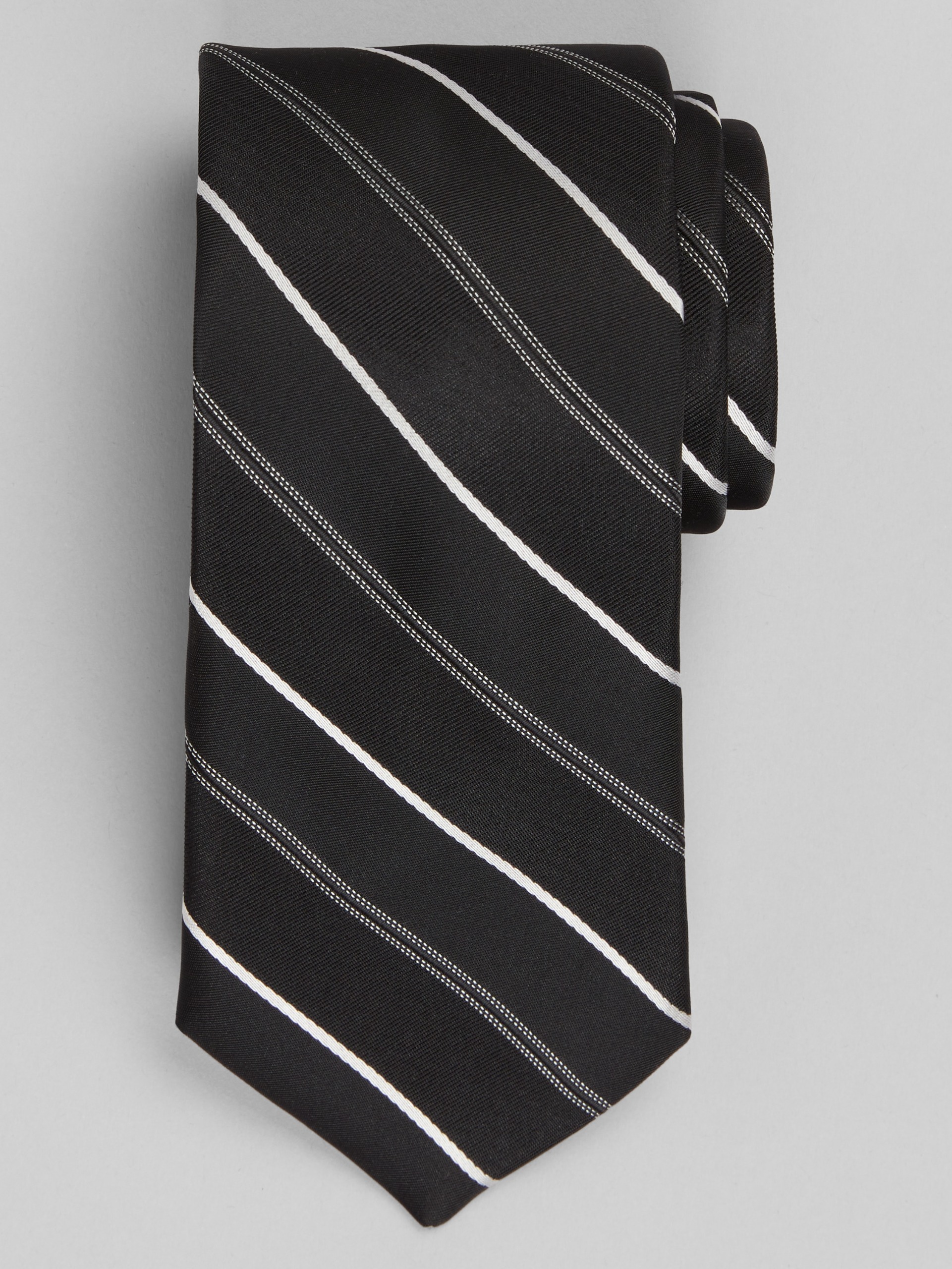 Kenneth Stripe Tie | Black
