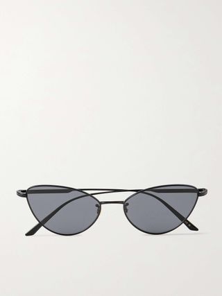 + Khaite 1998c Cat-Eye Metal Sunglasses