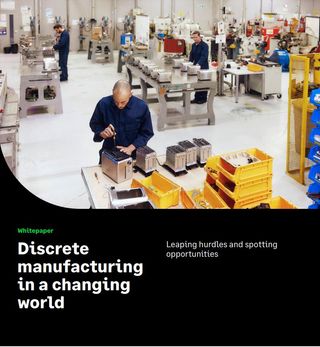 Whitepaper cover with factory workers assembling products in a warehouse