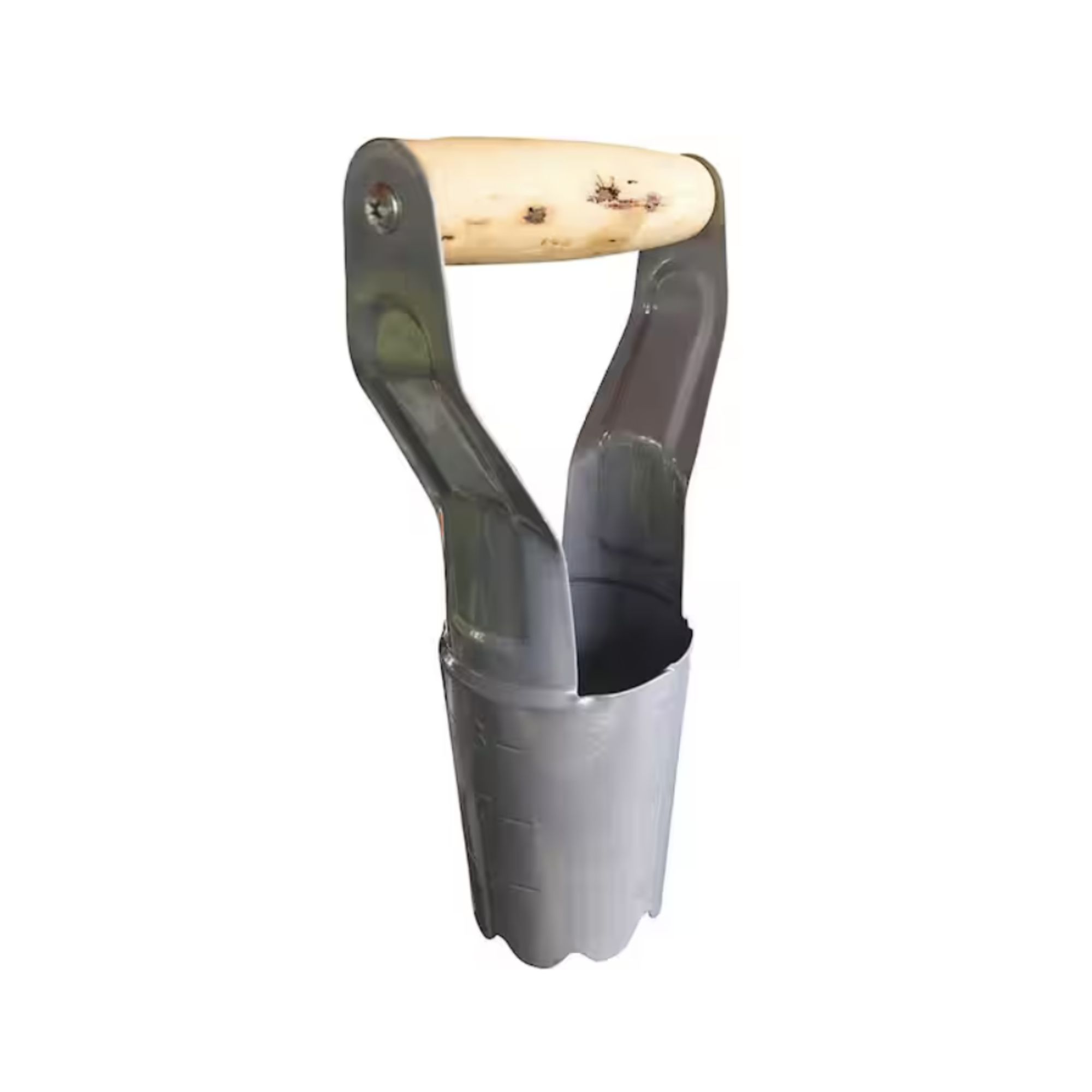 Steel bulb planter with wood handle