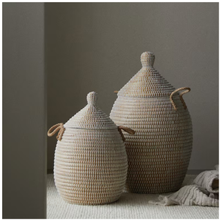 A pair of Large Lidded Storage Baskets from H&M