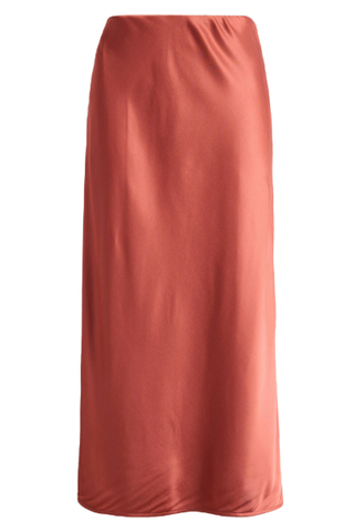 Treasure & Bond Bias Cut Satin Midi Skirt 