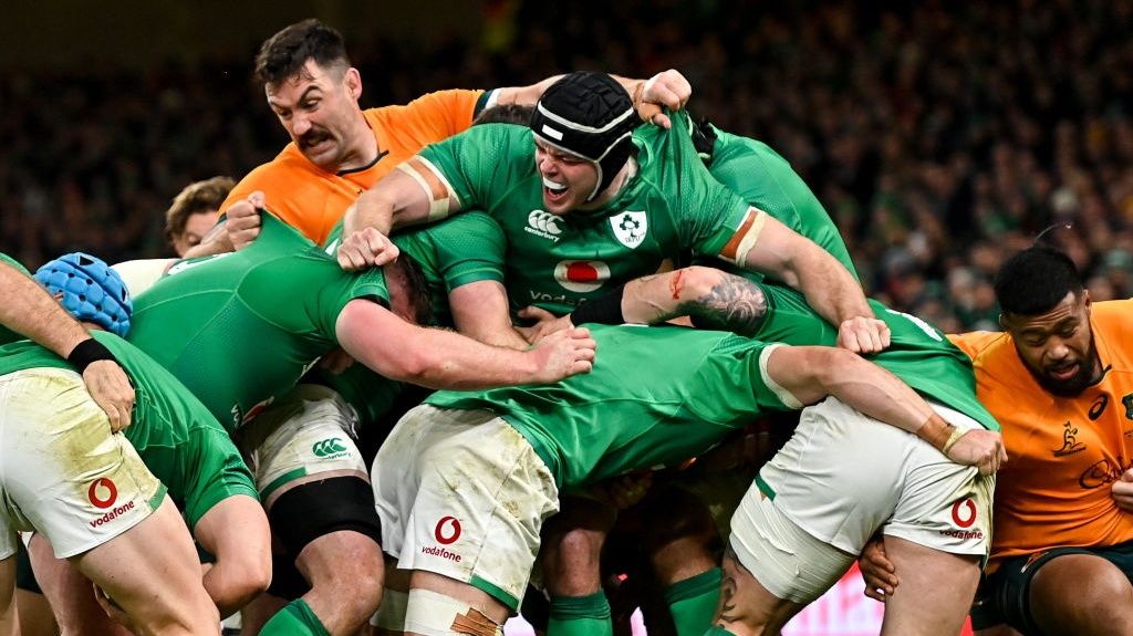 Ireland v Australia - Bank of Ireland Nations SeriesDublin , Ireland - 19 November 2022; James Ryan of Ireland during the Bank of Ireland Nations Series match between Ireland and Australia at the Aviva Stadium in Dublin. (Photo By Ramsey Cardy/Sportsfile via Getty Images)