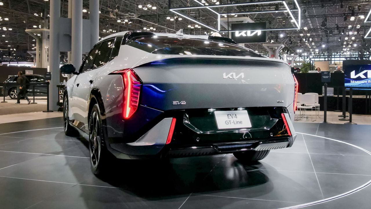 2026 Kia EV4 at New York Auto Show 2025.