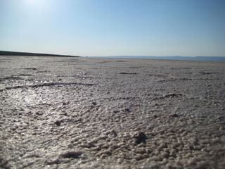 The salt pan at Chott el Jerid in Tunisia