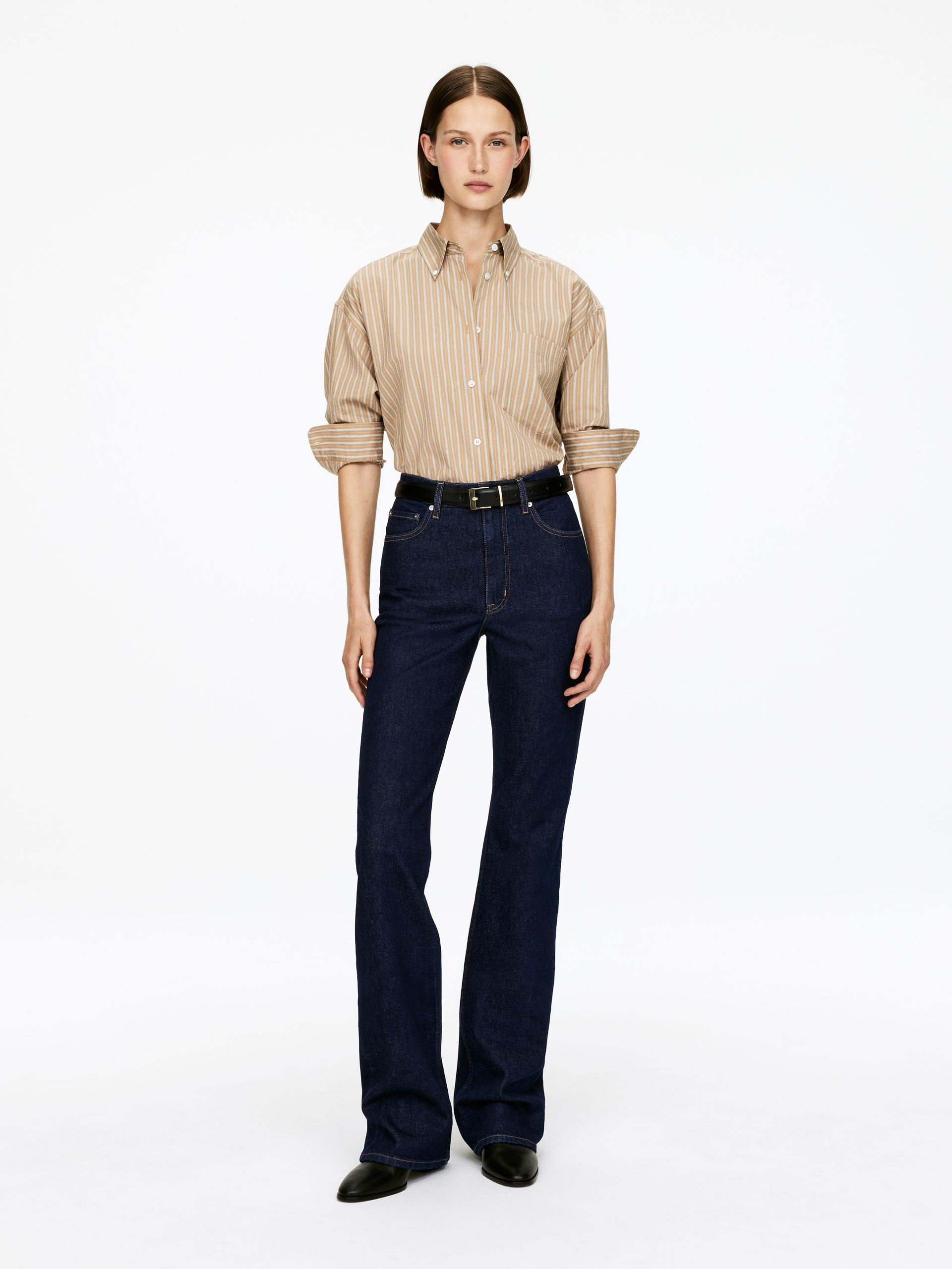 Rain High Flared Jeans – Dark Blue – Women – Arket Gb