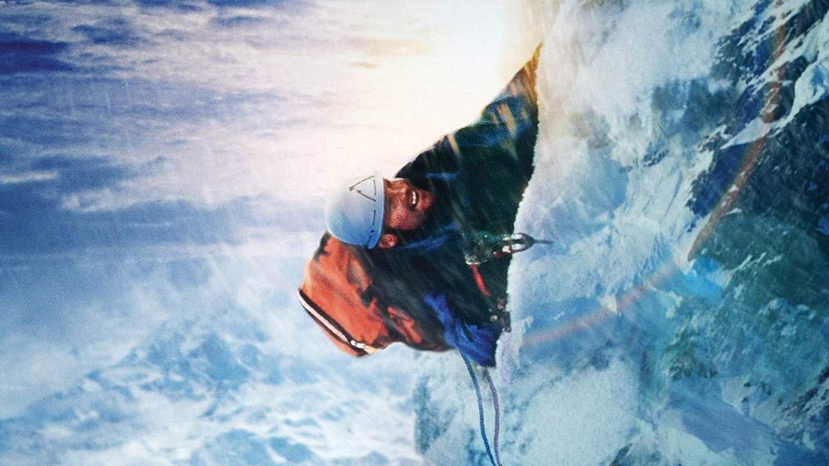 Mountain climbing in the documentary Touching the Void