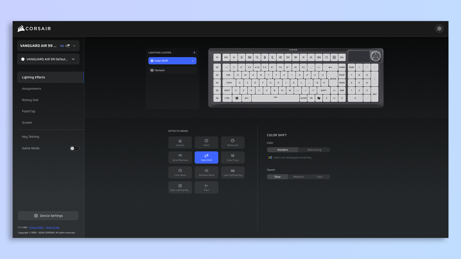 Corsair Web Hub screenshots