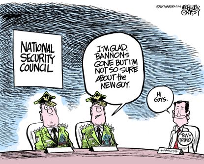 Political Cartoon U.S. National Security Council Tony Romo Dallas Cowboys Steve Bannon