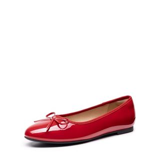 Dream Pairs Women's Flats, Round Toe Ballet Flats, Comfortable Slip-On Dressy Business Casual Work Office Ballerina Flat Dress Shoes,size 9,red-Pat,sdfa2404w