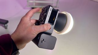 Zhiyun Molus X60 video light in a hand
