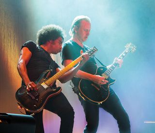 Alice in Chains’ William DuVall (left) and Jerry Cantrell perform in Atlanta on September 18, 2015.