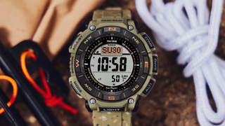 Casio Pro Trek PRG-340SC-5JF watch with climbing ropes