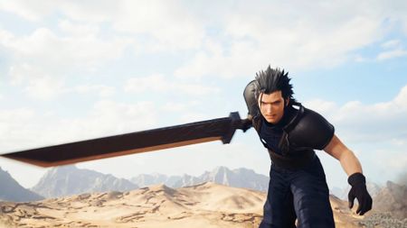 Zack Fair sprints in Final Fantasy 7 Remake
