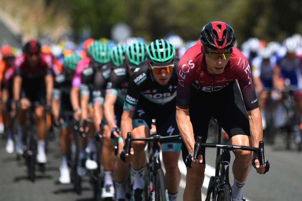 ESPINOSA DE LOS MONTEROS SPAIN JULY 30 Christian Knees of Germany and Team INEOS Peloton during the 42nd Vuelta a Burgos 2020 Stage 3 a 150km stage from Sargentes de la Lora to Espinosa de los Monteros Picn Blanco 1486m VueltaBurgos on July 30 2020 in Espinosa de Los Monteros Spain Photo by David RamosGetty Images