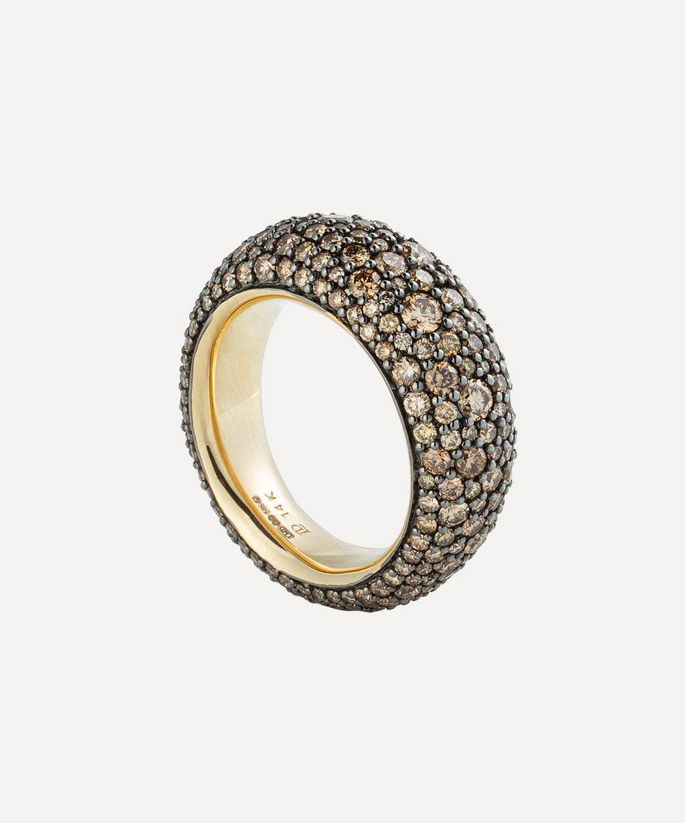 14ct Gold Cognac Diamond Bomb&amp;eacute; Ring