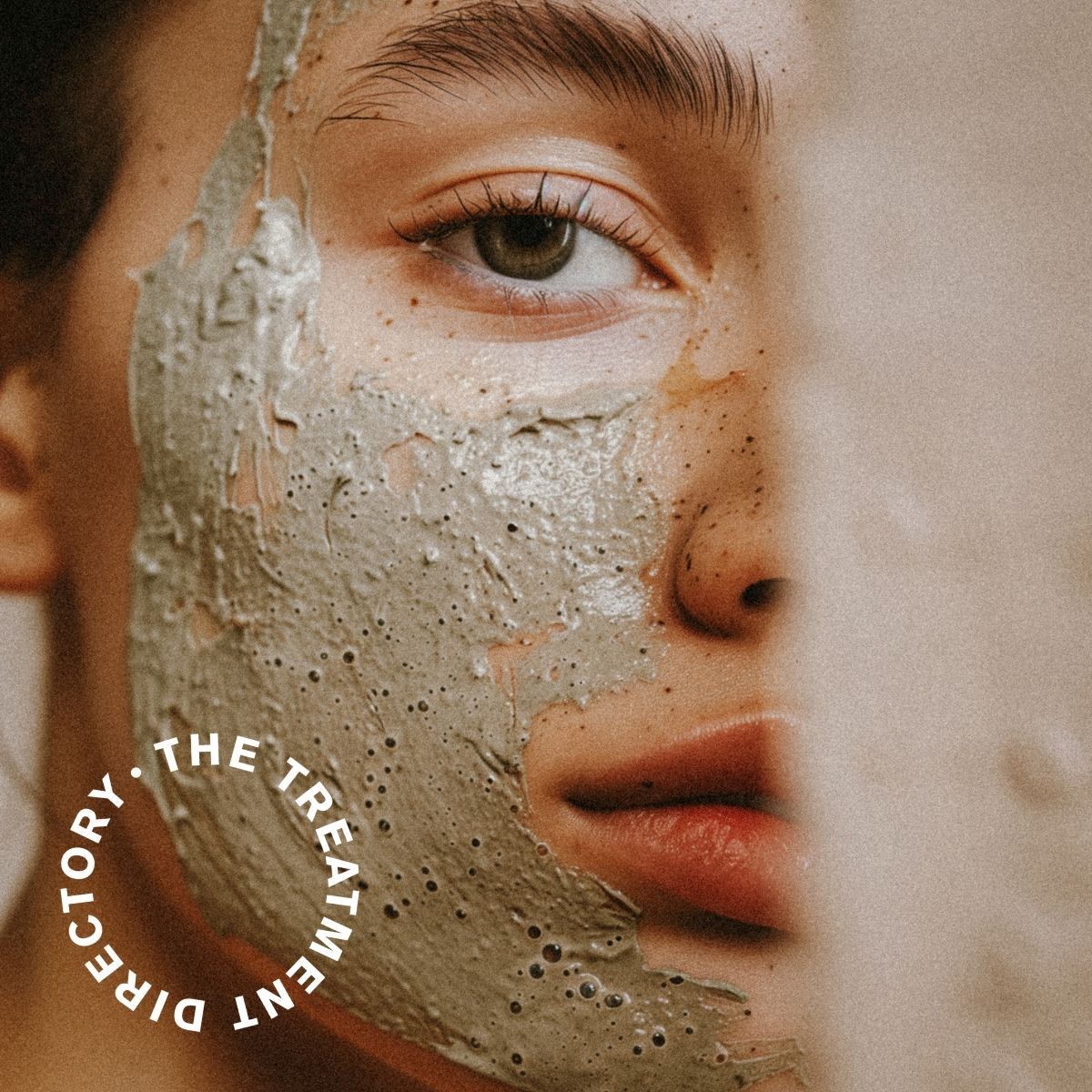 A model with a face mask on her skin