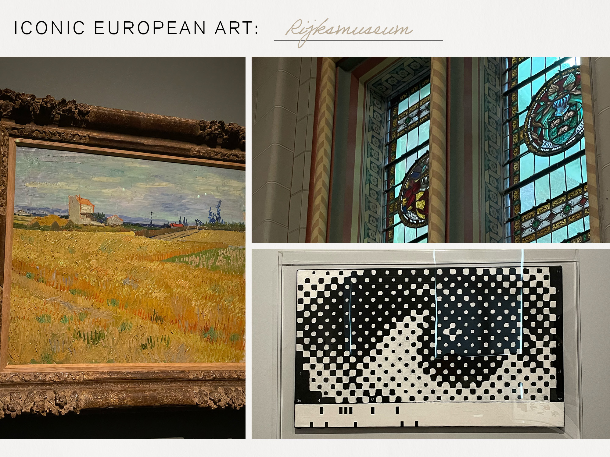 a collage of images featuring Stephanie Broek's fashion-editor travel guide to Amsterdam