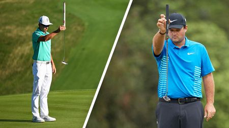 How to plumb bob a putt: Rickie Fowler and Patrick Reed demonstrating the plumb bob putting technique