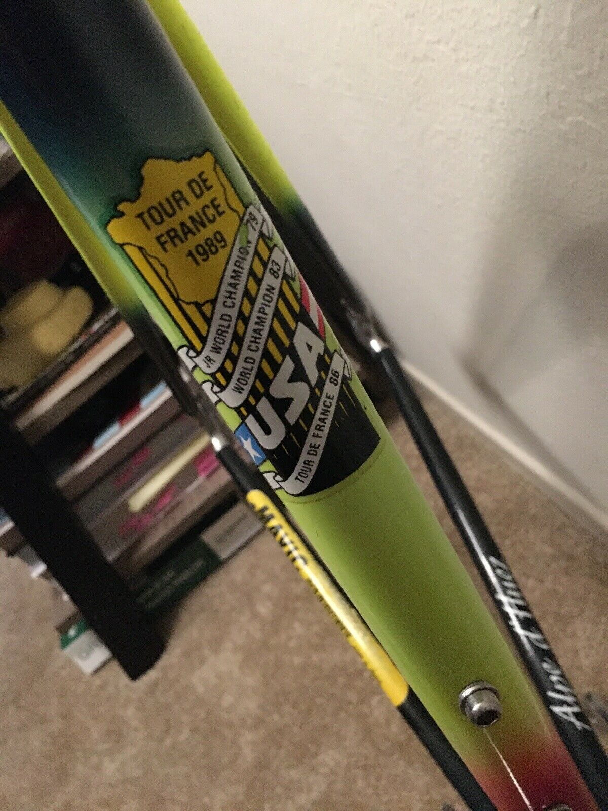 This decal celebrates some of Lemond&rsquo;s biggest past victories
