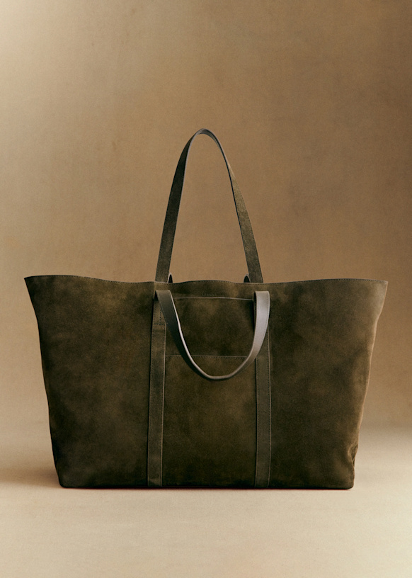 Gabin Maxi Bag - Olive Green - Bovine Leather - S&amp;eacute;zane