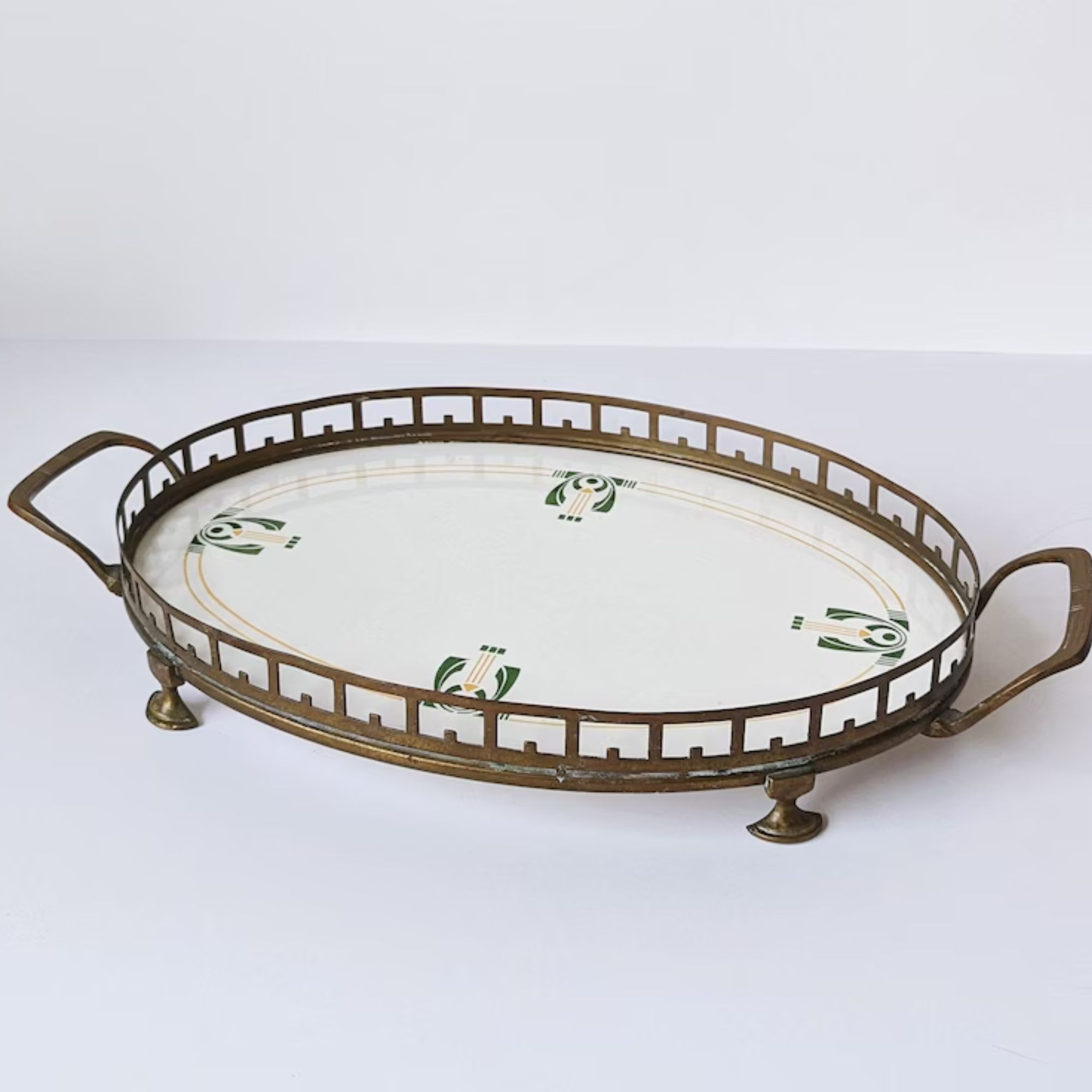 Antique Art Deco Chris van der Hoef Porcelain Serving Tray