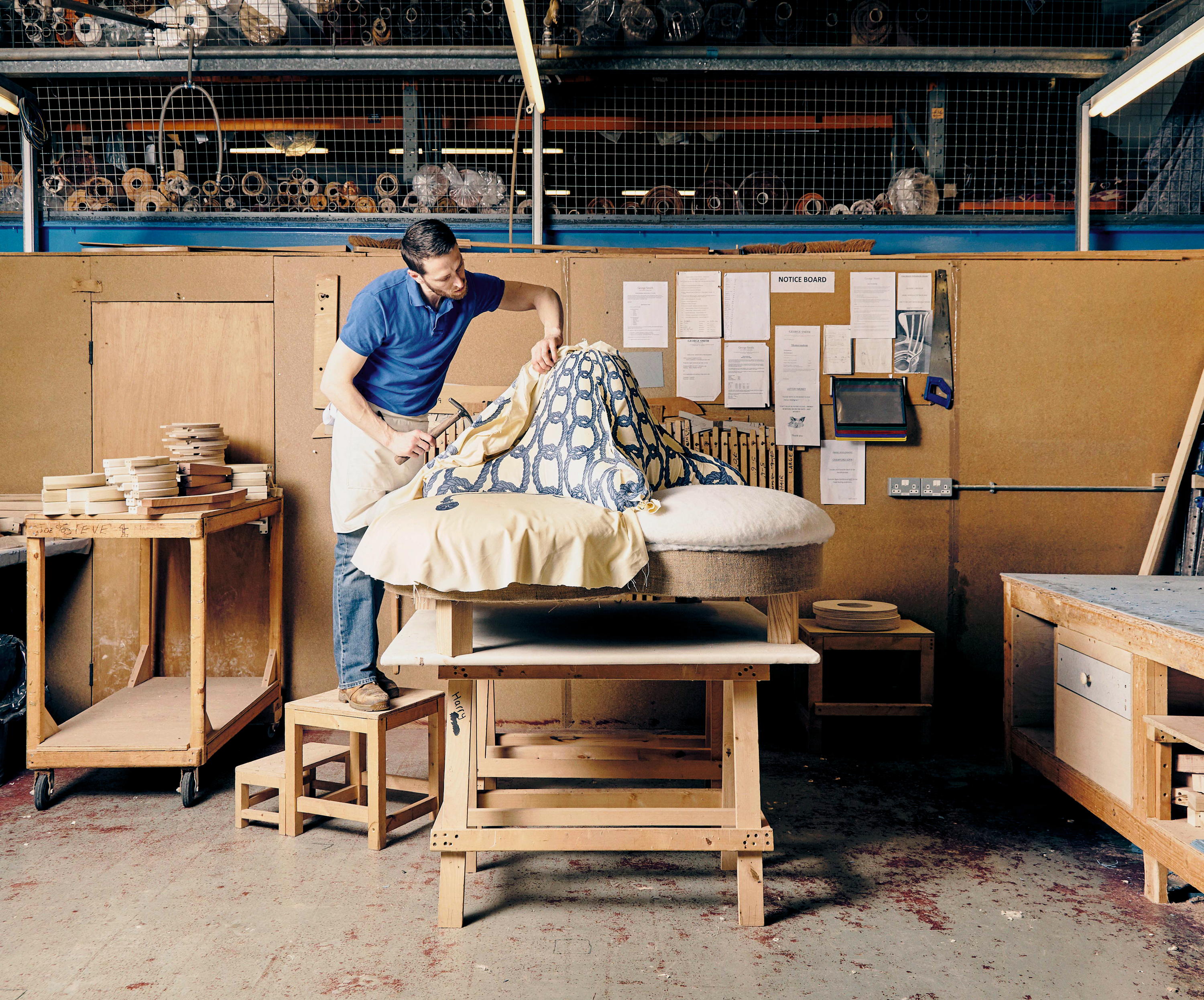 George Smith traditional furniture being made.