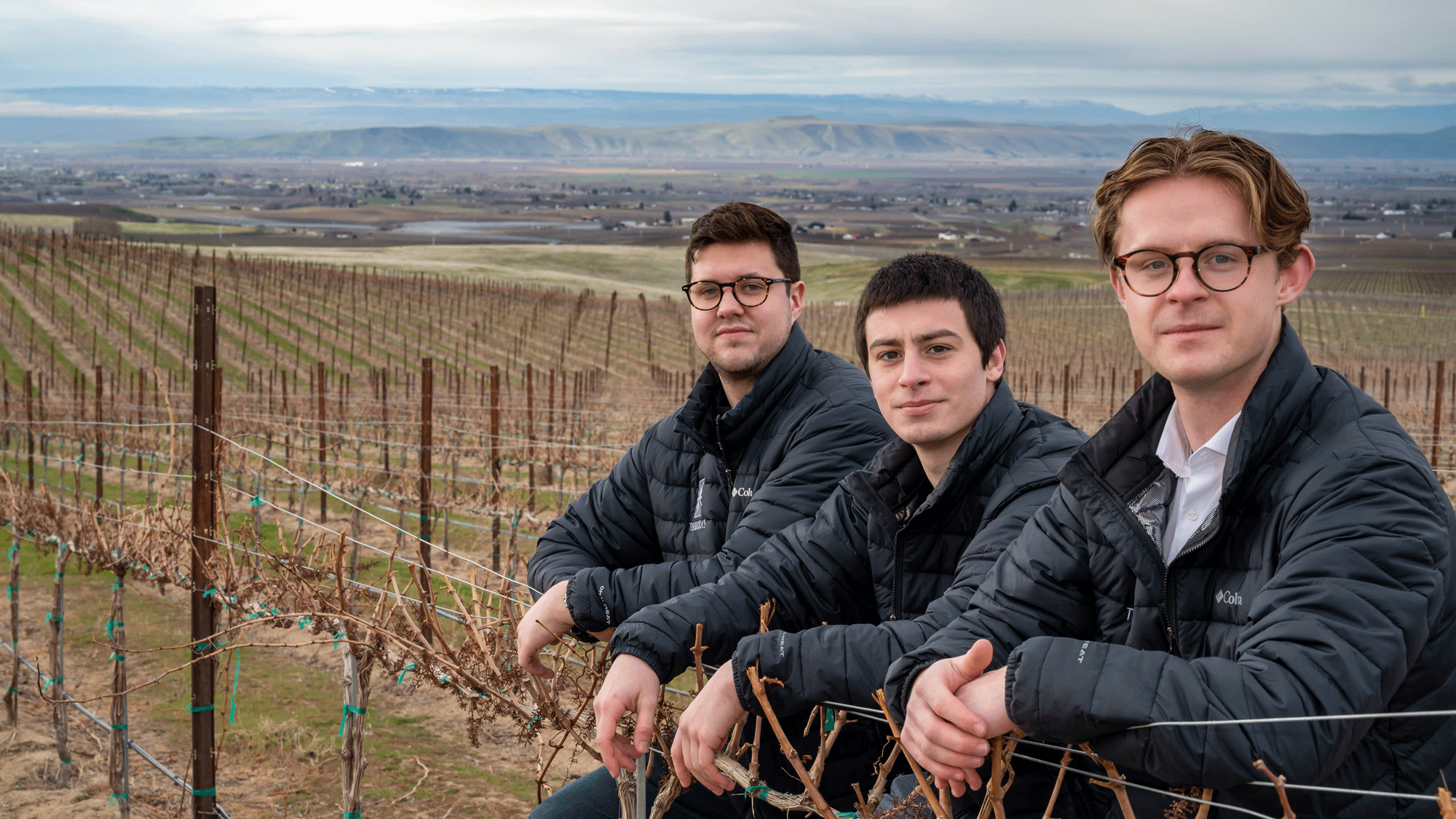 Tirriddis founders (left to right): Gabriel Crowell, Matthew Doutney and Andrew Gerow, graduates of Washington State University’s Viticulture & Enology program.