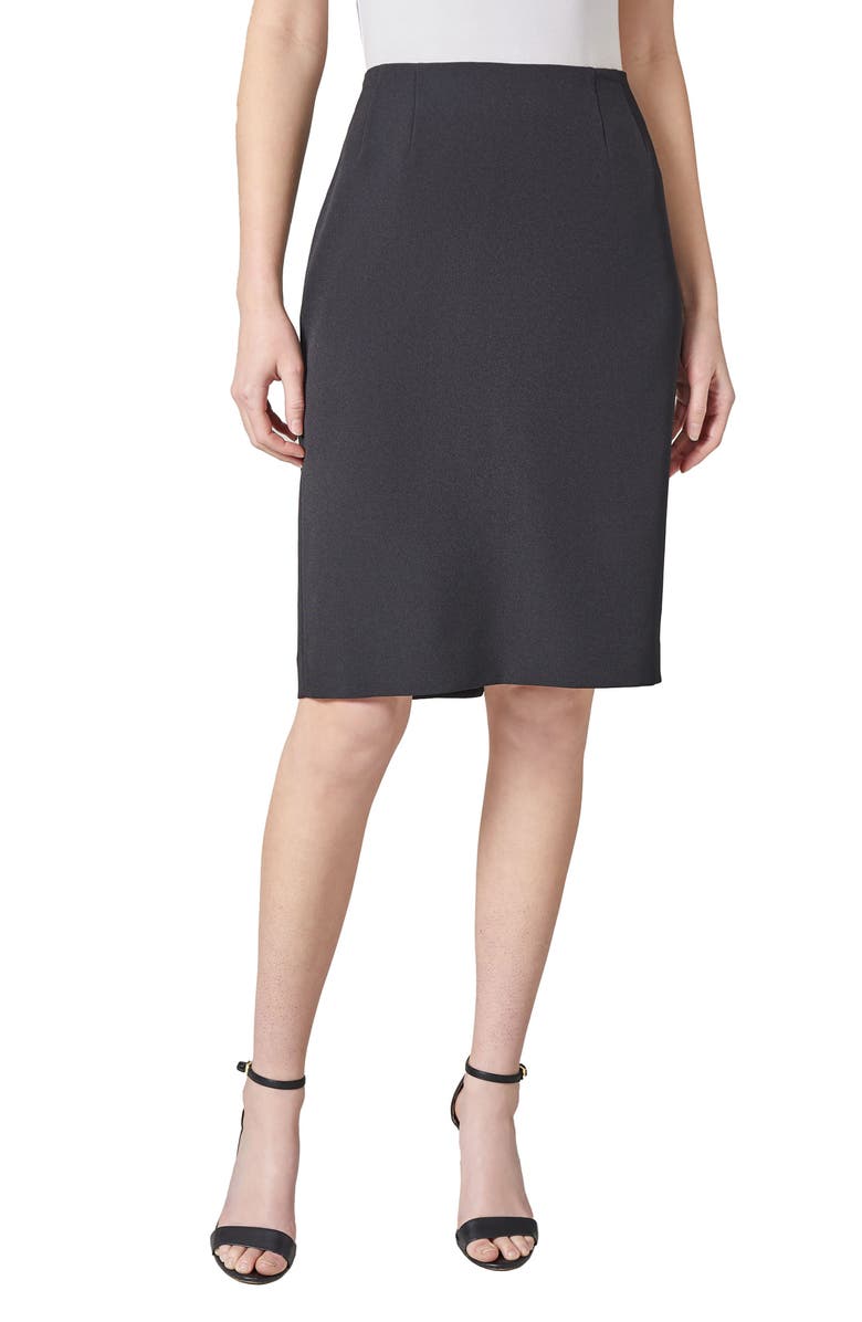 Stretch Crepe Knee Length Pencil Skirt