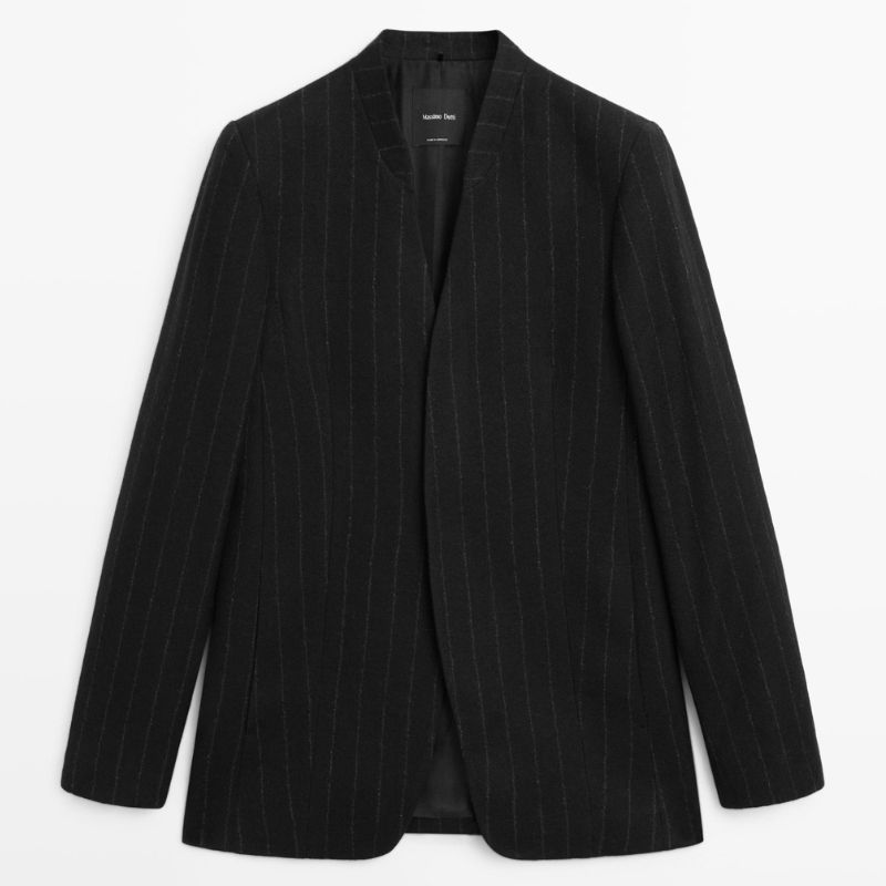 Massimo Dutti black pinstripe blazer