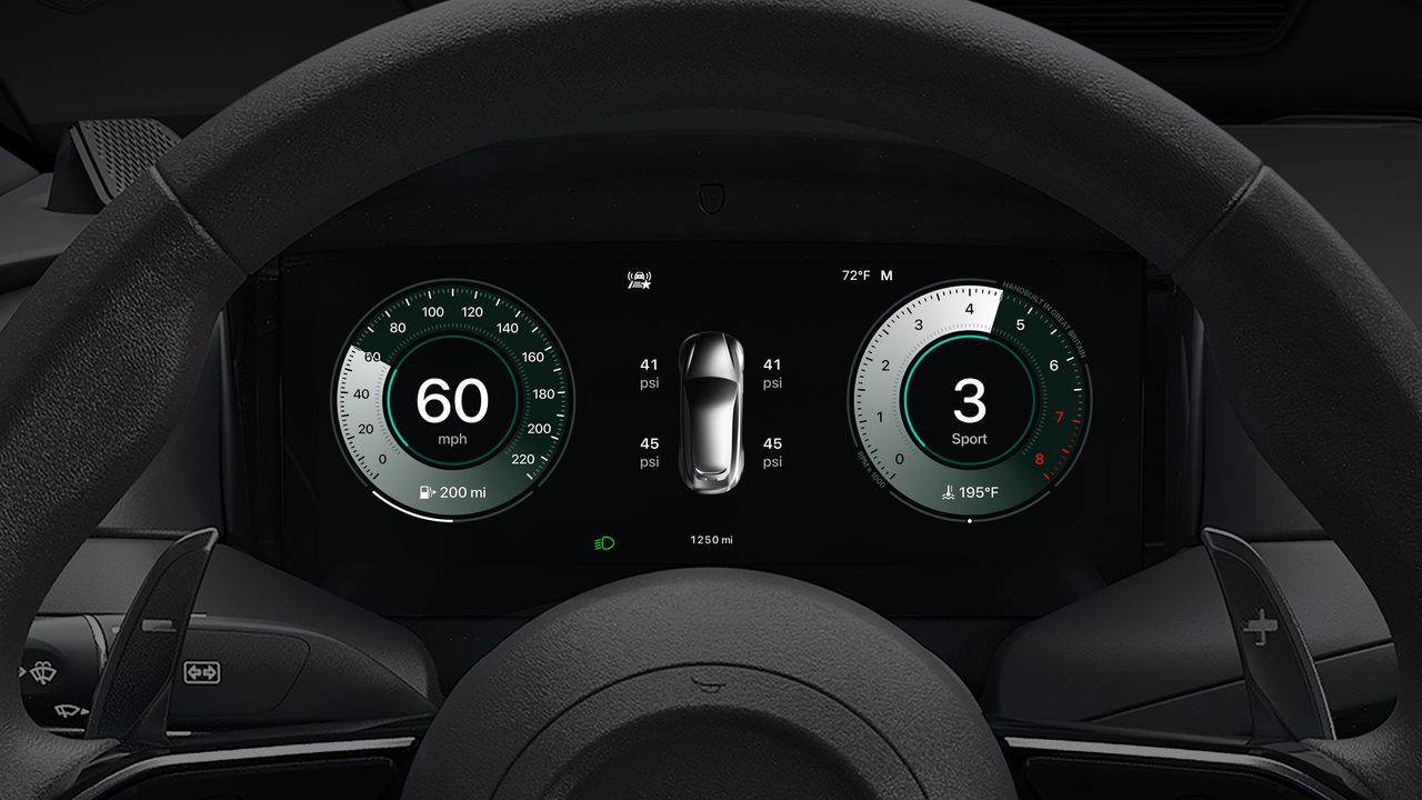 A car interior showing Apple CarPlay Ultra