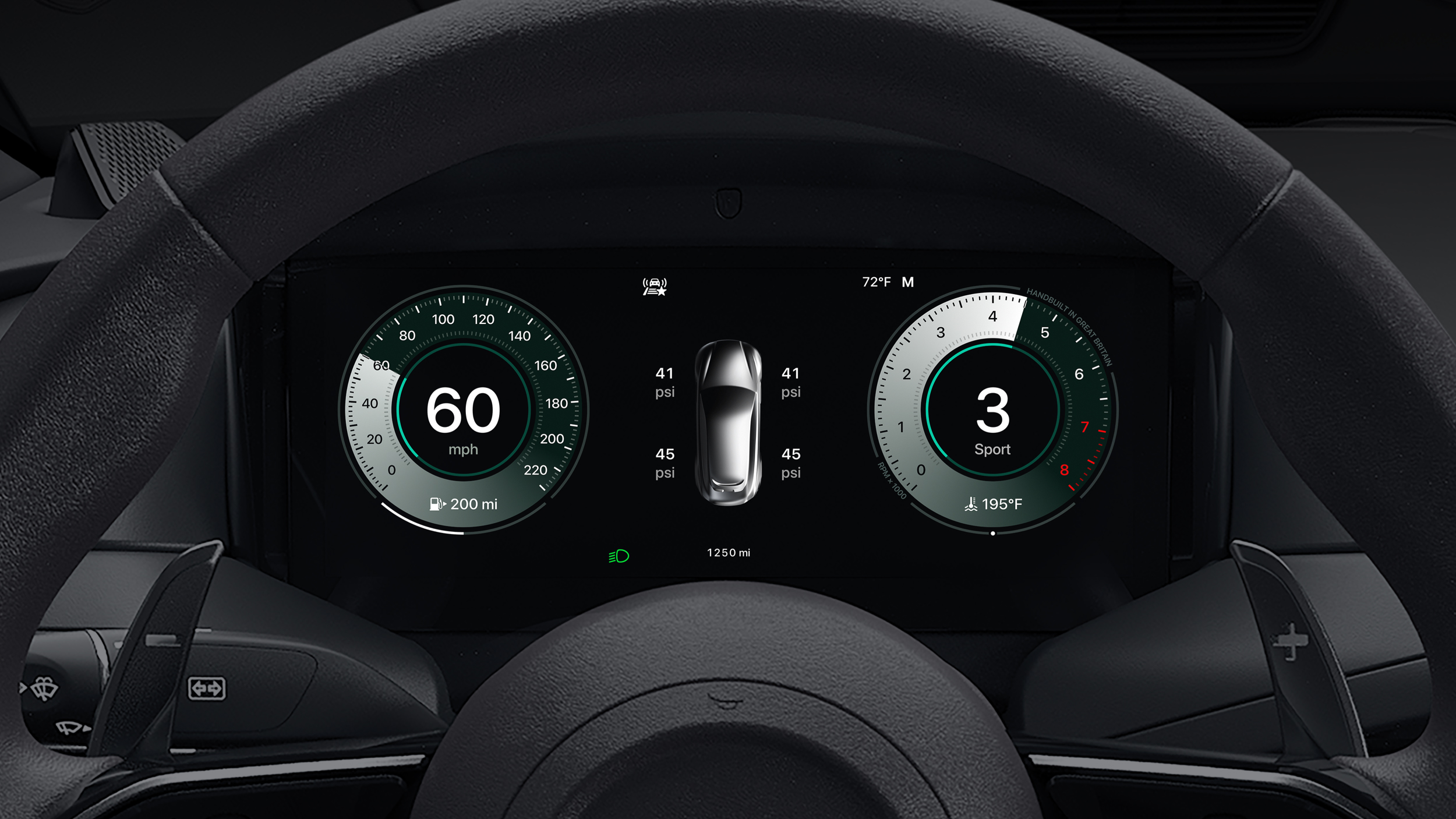 A car interior showing Apple CarPlay Ultra
