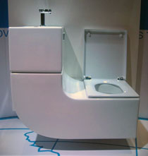 hand wash basin which drains to toilet