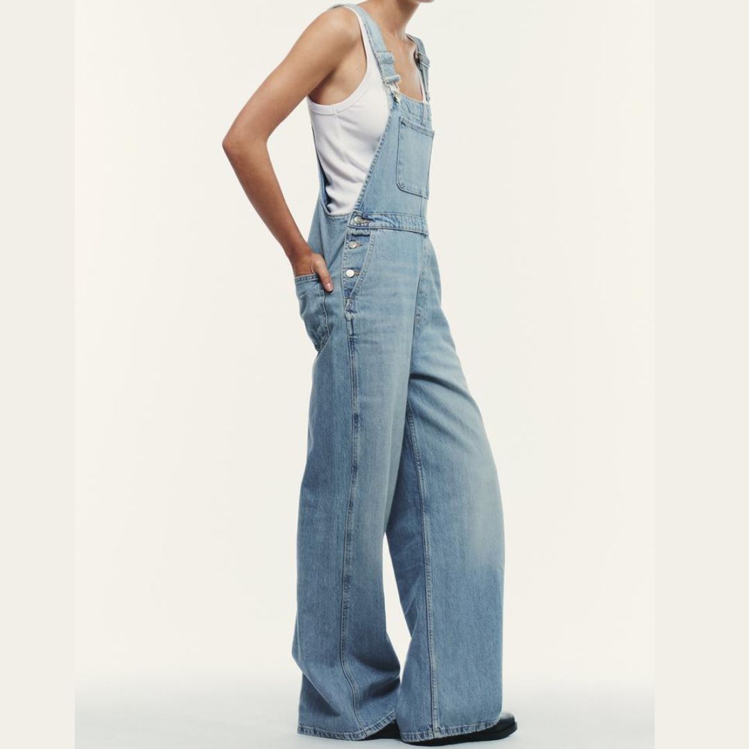 Zara TRF Blue Denim Dungarees